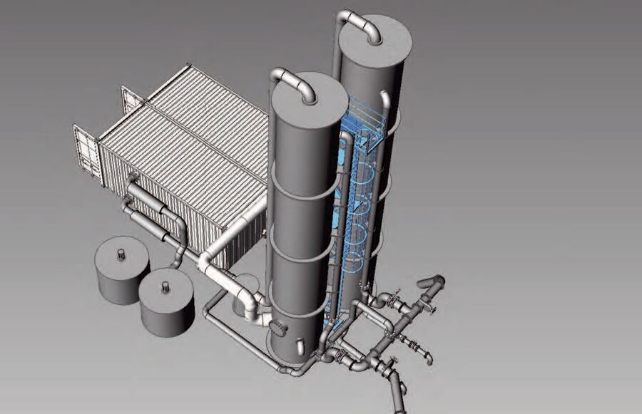 Desorption columns offer the advantage that the pollutant is transferred from the liquid phase to the gas phase